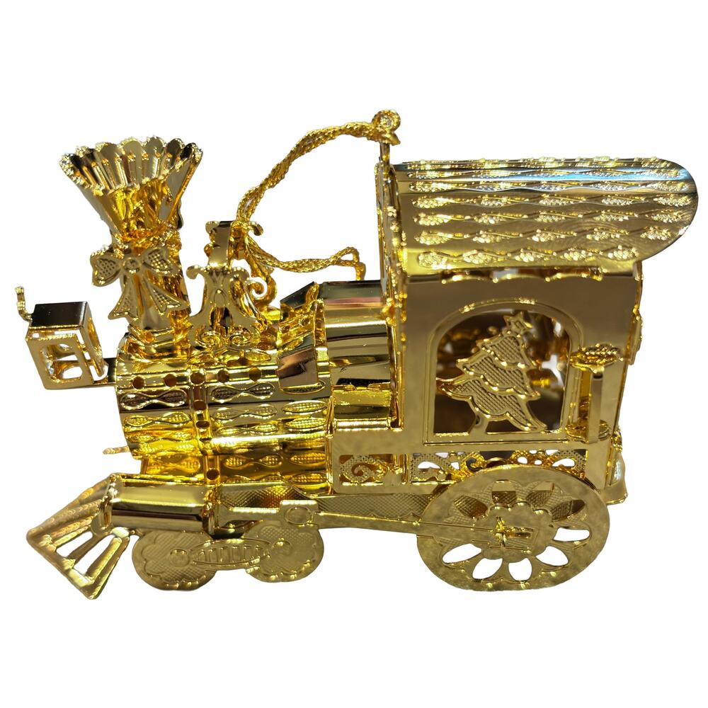 Danbury Mint 1993 Santa’s Express Gold Christmas Train Ornament